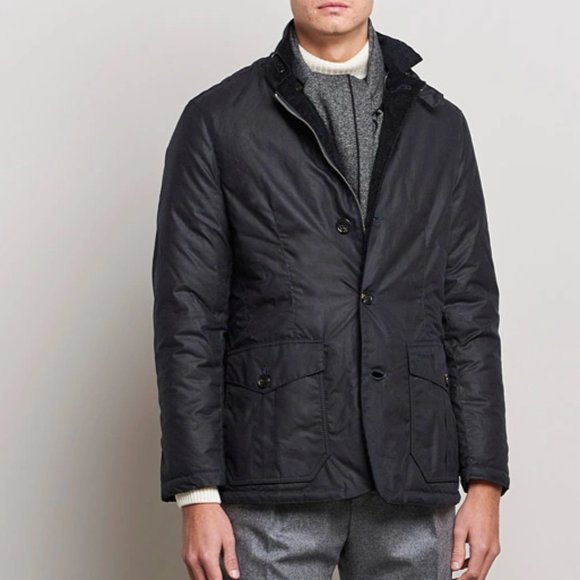 Barbour Winter Lutz Wax Jacket in Black MSRP$550 Premium Line - Main Image